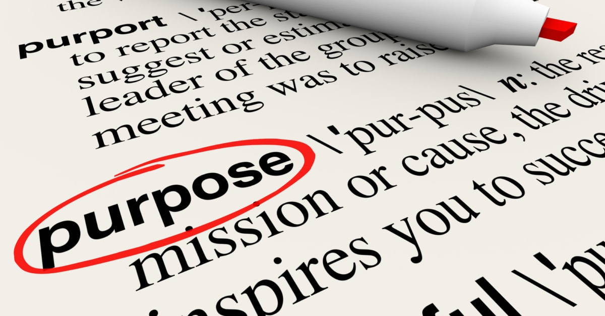 Purpose human. Purpose.