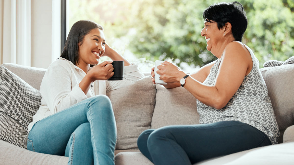 A woman and her adult daughter discuss their finances