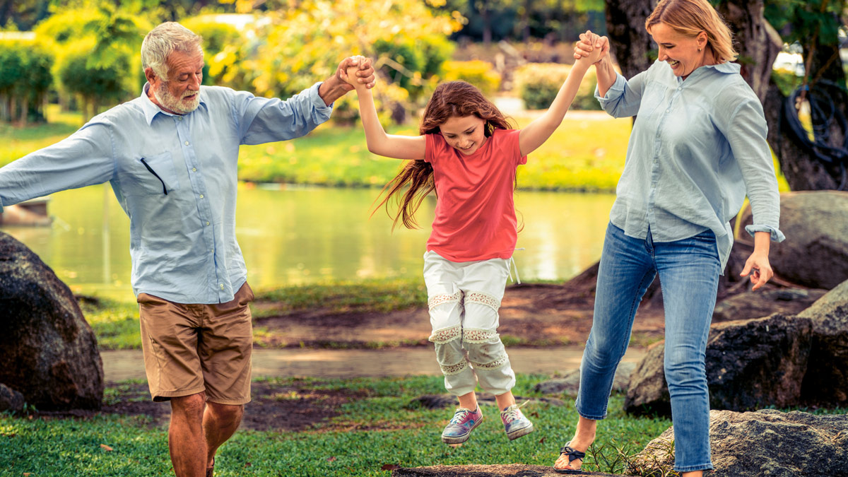 Retired grandparents supporting the next generation