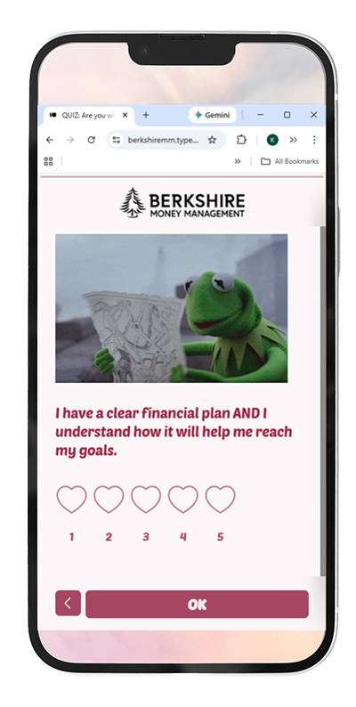 An online quiz on a phone screen